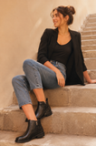 Botín de Mujer Elegante con Tacón Bajo y Cremallera Lateral AX9676