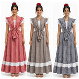 7893 Conjunto Flamenco Piquillo y Falda de Cuadros (Camiseta Blanca No Incluida)