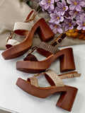 Sandalias de Tacón Ancho con Plataforma para Mujer KA-94