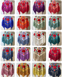 Mantón triangular bordado con flecos estilo flamenco 270053 - FELIZ SHOPPING 