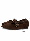 Bailarina de mujer estilo vintage con tachuelas -Zapato plano tipo Mary Jane