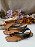 Sandalias Mujer Planas Tipo Dedo con Detalle Metálico MY46