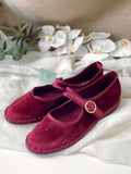 Zapatos Mary Jane de Terciopelo-Elegancia Vintage y Máxima Comodidad N5801