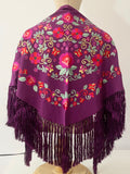 Mantón Flamenco Bordado con Flecos -Mantoncillo de Flamenca -Varios Colores Tk26