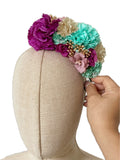 Corona de Flore Flamenca para nina Hecha a Mano con Flores de Tela TK-26-f14 - FELIZ SHOPPING 