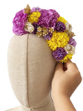 Corona de Flores Flamenca Hecha a Mano con Flores de Tela TK-26-f17
