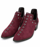 Botines de Mujer con Tachuelas y Cremallera Lateral – Tacón Bajo de 4 cm, Punta Fina, Estilo Casual y Elegante Y2092
