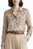 Blusa de gasa con estampado geométrico vintage 813-7