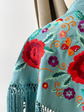 LM MANTONCILLO BORADO FLORE ROJO -TUEQUESA 1 - FELIZ SHOPPING 