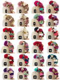 Corona de Flores Flamenca Hecha a Mano con Flores de Tela TK-26-f17