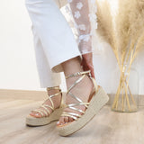 Sandalias Mujer de Plataforma Espadrilles con Suela de Yute 6016 - FELIZ SHOPPING 