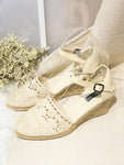 ZAPATOS ESPARTO ENCAJE BEIGE 787-6A-BE - FELIZ SHOPPING 