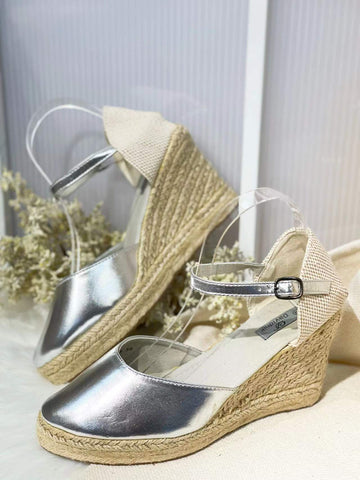 ZAPATOS ESPARTO 9 PLATA 787-5-PL - FELIZ SHOPPING 